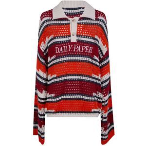 Daily Paper Men "Kente" Stripe Knit Polo
